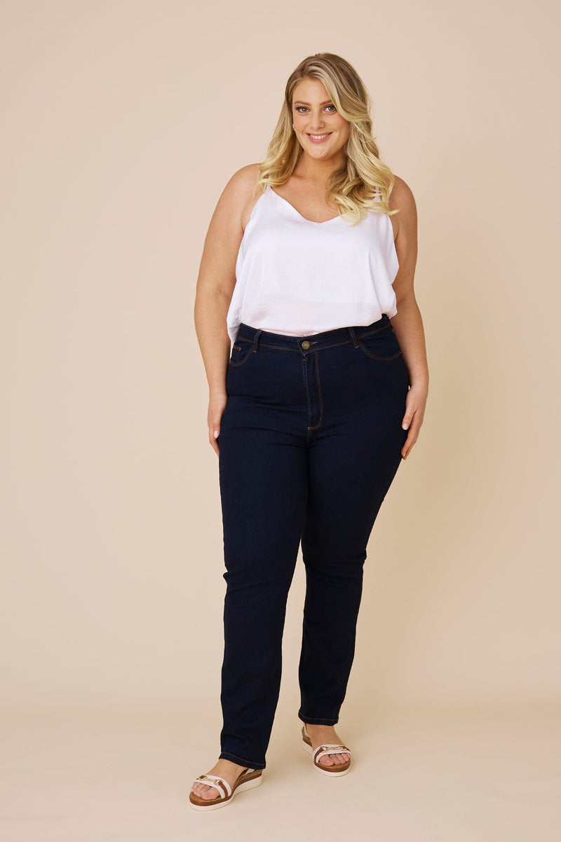Katya Jeans Dark Denim Blue High Rise