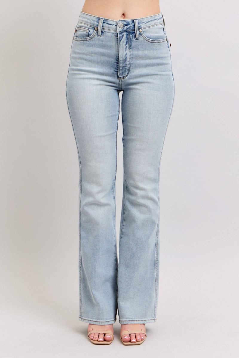 Judy Blue High Waist Tummy Control Bootcut Denim Jeans 88784 - 3 Inseam Options: Short, Regular, Long