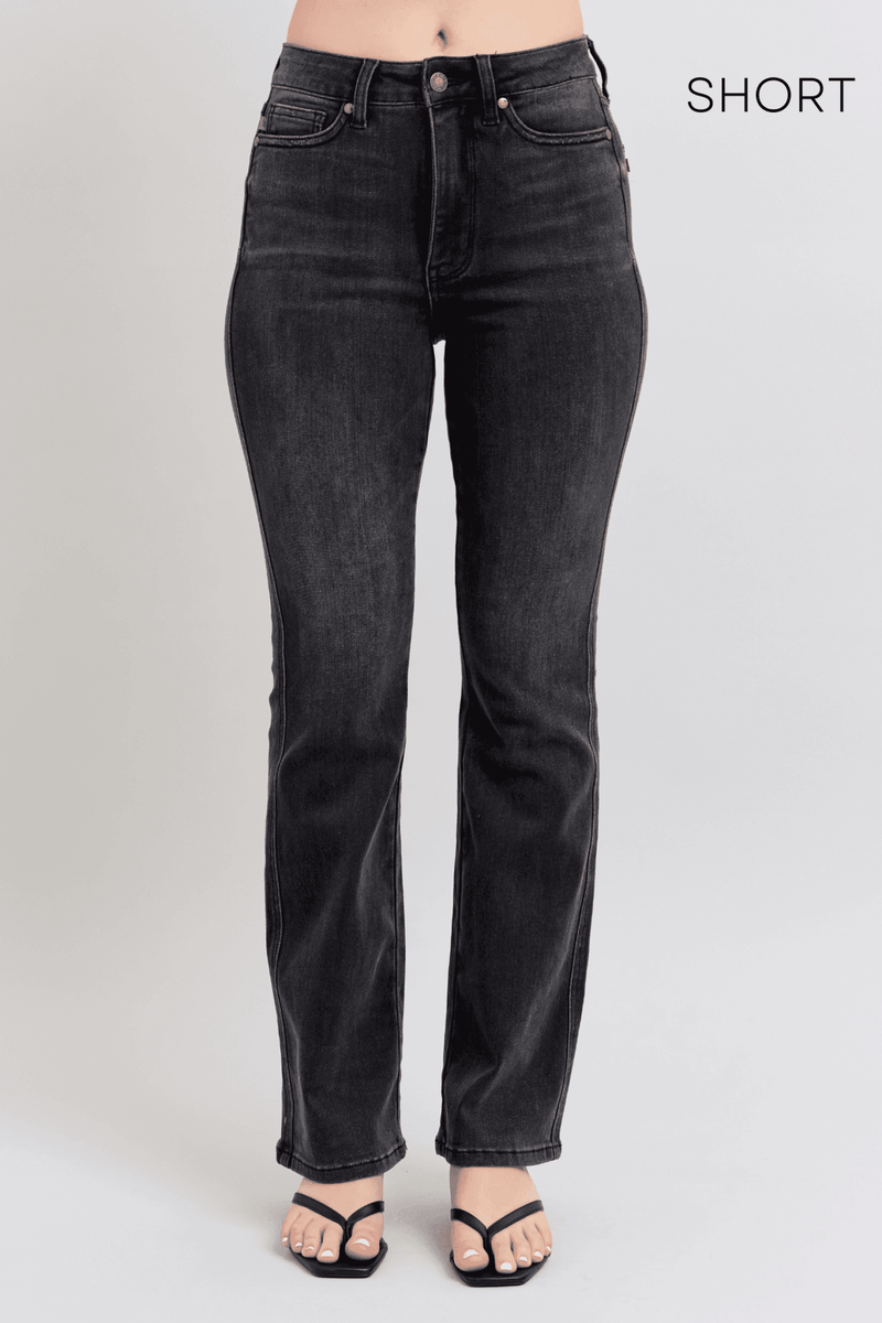 Judy Blue High Waist Tummy Control Black Bootcut Denim Jeans 88787 - 3 Inseam Options: Short, Regular, Long