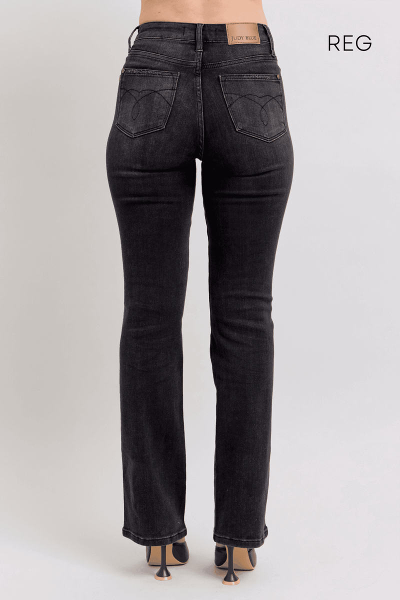 Judy Blue High Waist Tummy Control Black Bootcut Denim Jeans 88787 - 3 Inseam Options: Short, Regular, Long