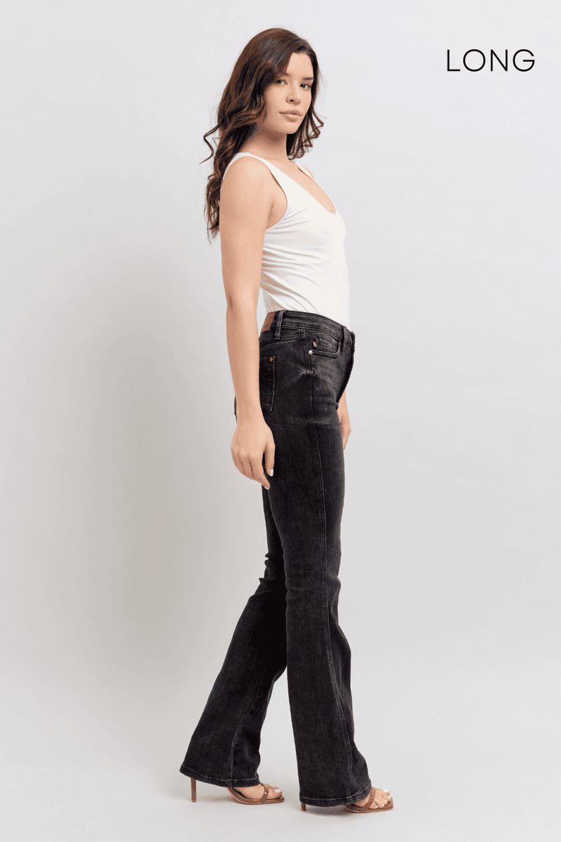 Judy Blue High Waist Tummy Control Black Bootcut Denim Jeans 88787 - 3 Inseam Options: Short, Regular, Long
