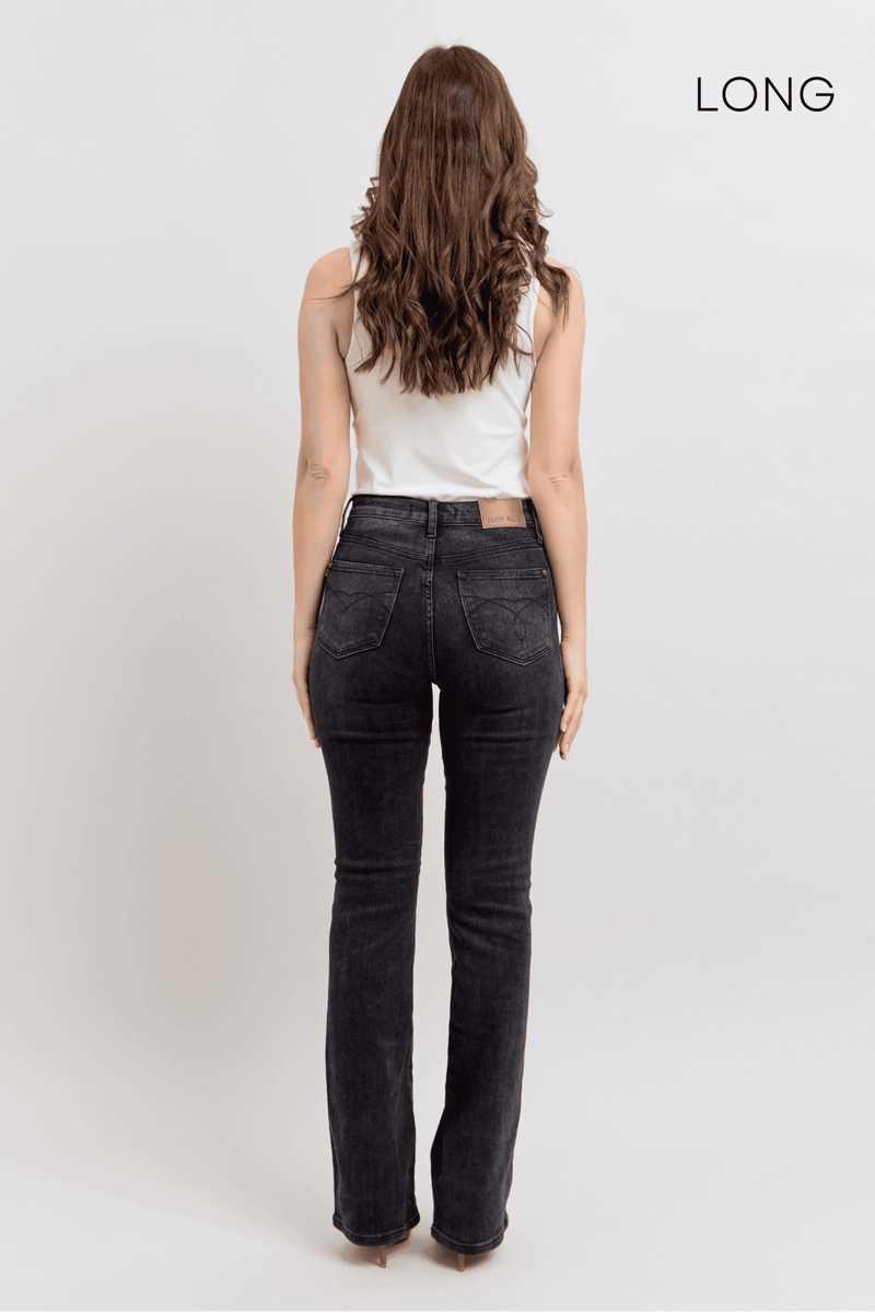 Judy Blue High Waist Tummy Control Black Bootcut Denim Jeans 88787 - 3 Inseam Options: Short, Regular, Long