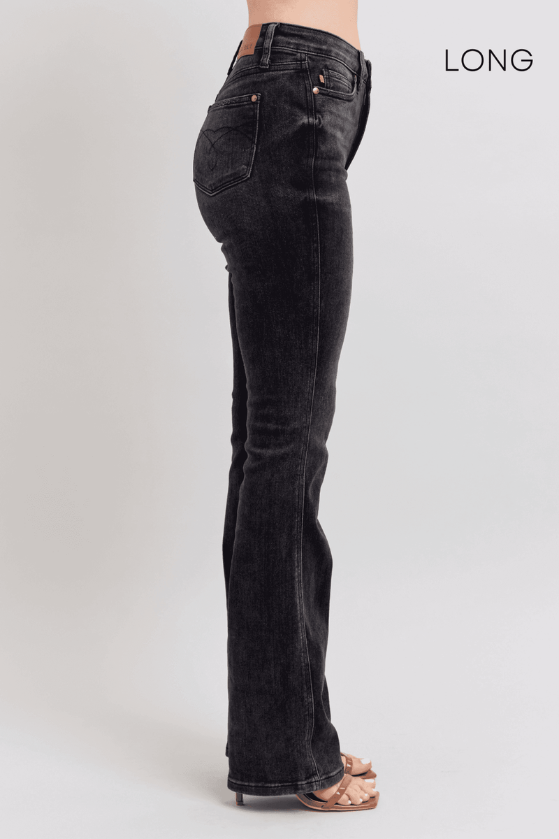 Judy Blue High Waist Tummy Control Black Bootcut Denim Jeans 88787 - 3 Inseam Options: Short, Regular, Long