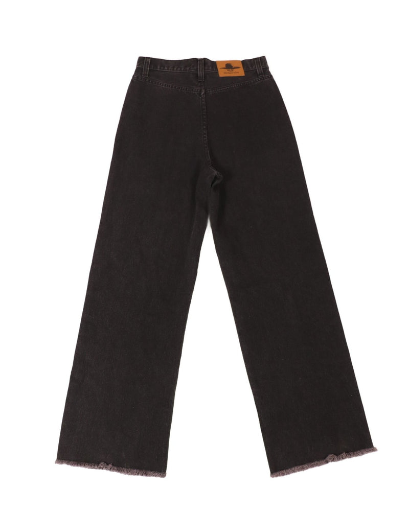Black Denim Straight Leg Jeans