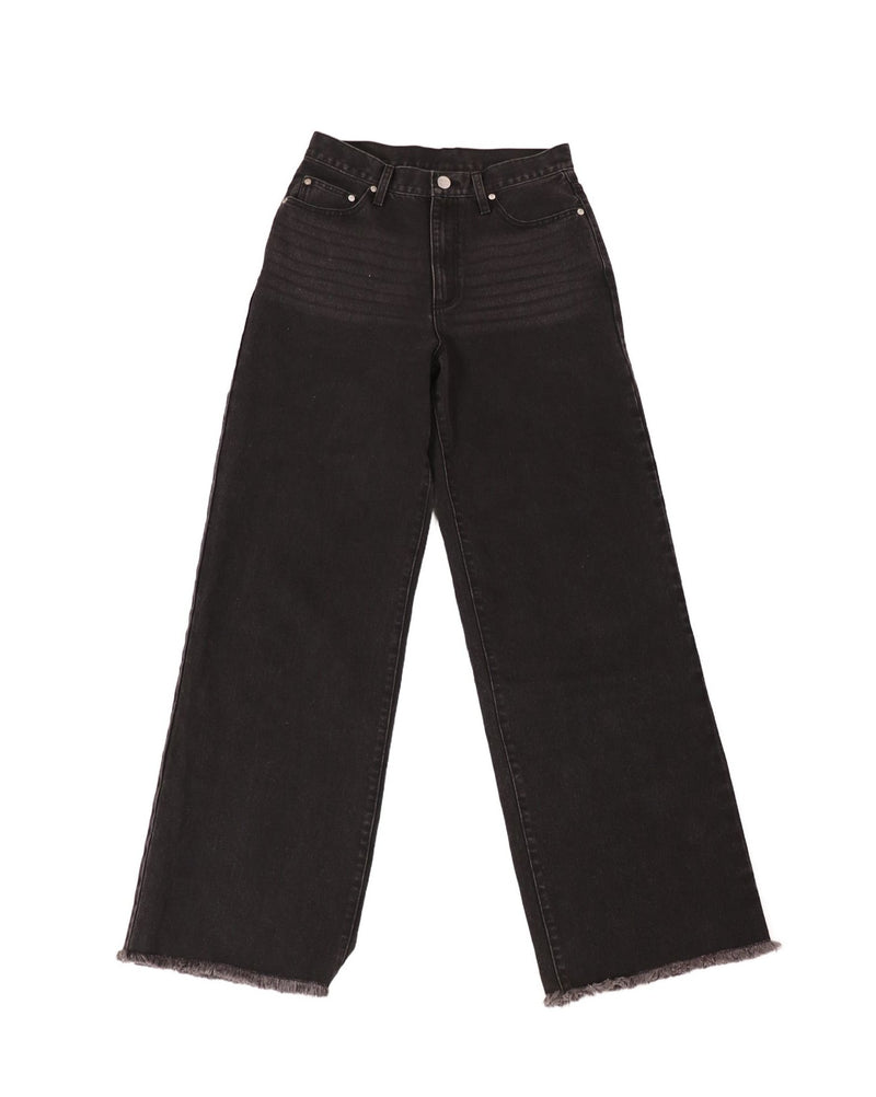 Black Denim Straight Leg Jeans