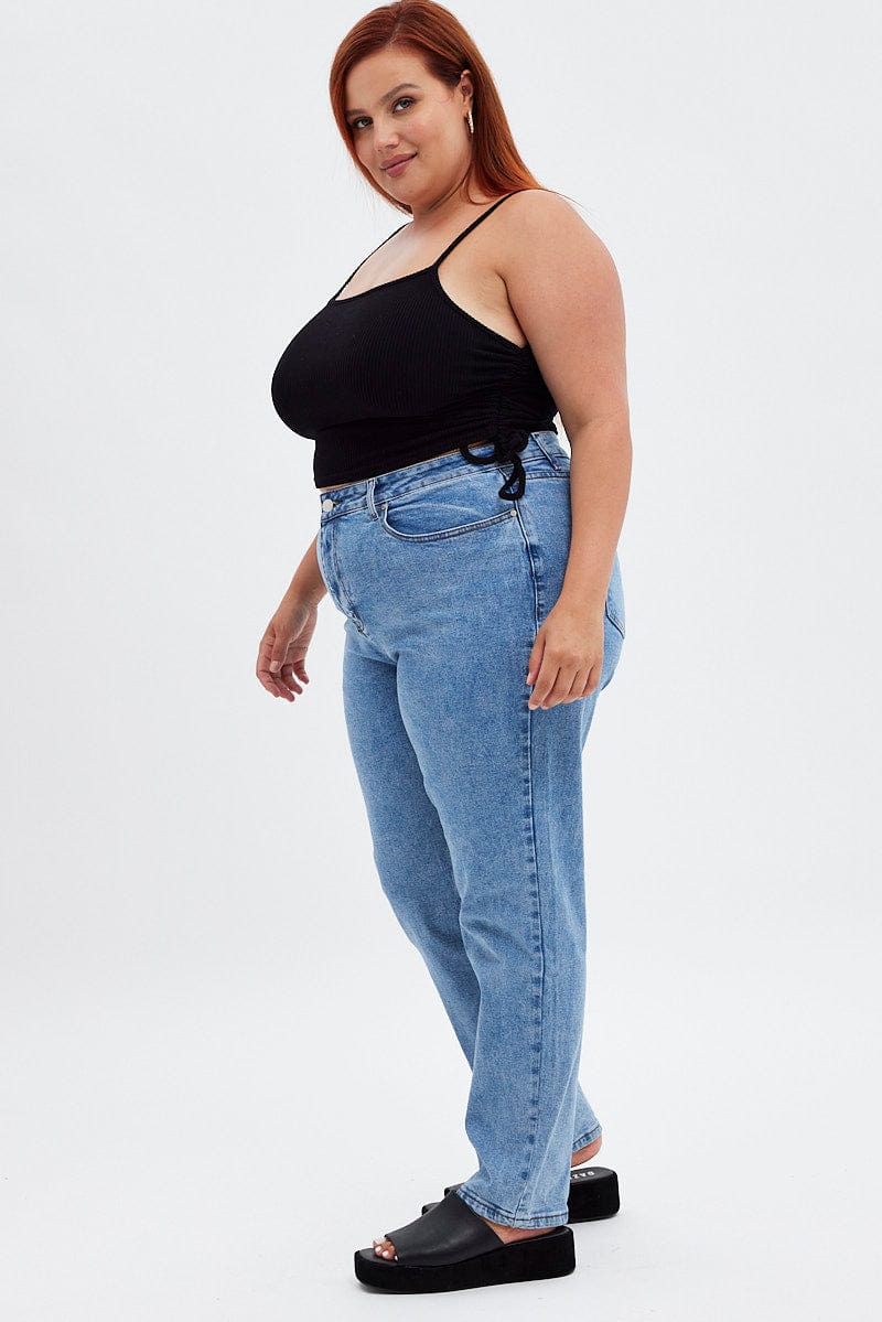 Blue Denim Mom Jean High Rise