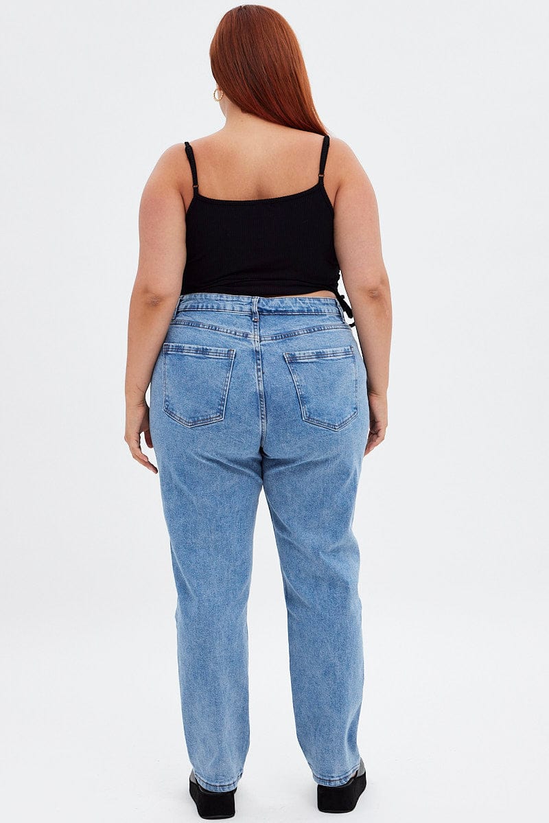 Blue Denim Mom Jean High Rise