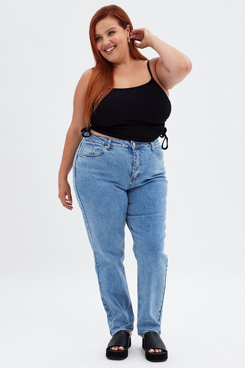 Blue Denim Mom Jean High Rise