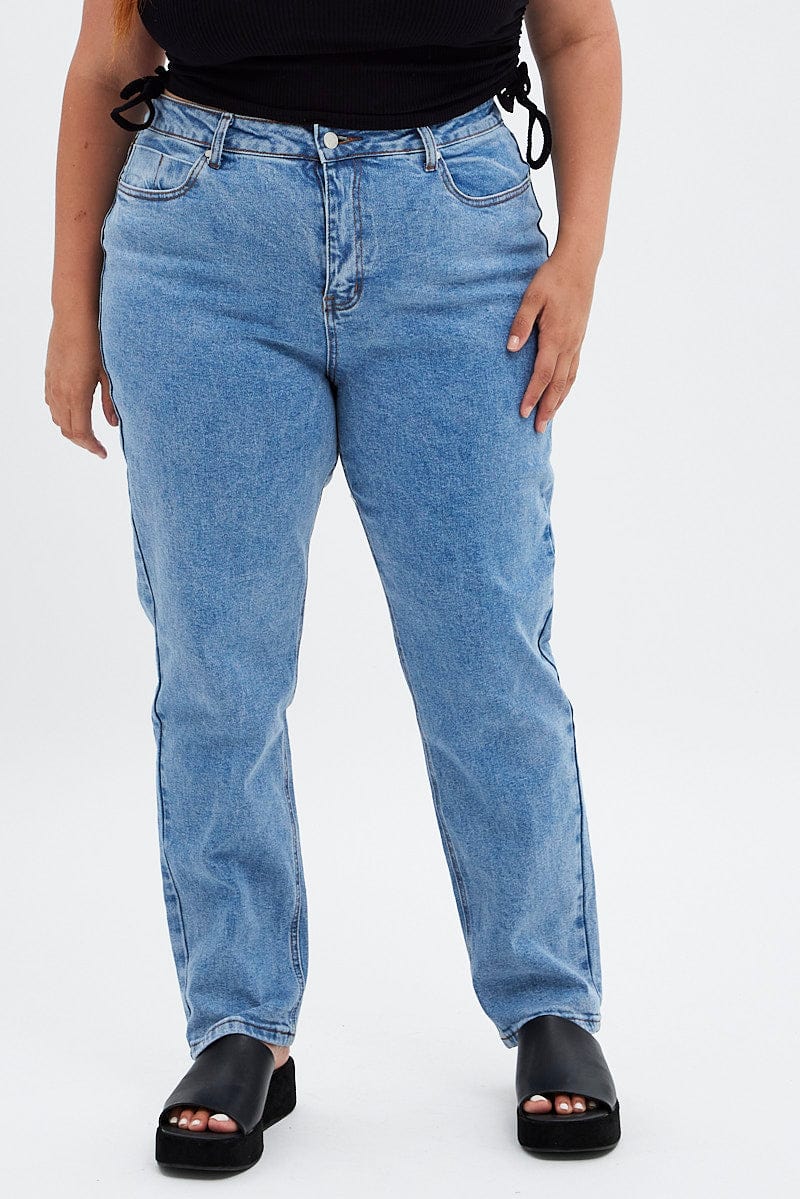 Blue Denim Mom Jean High Rise