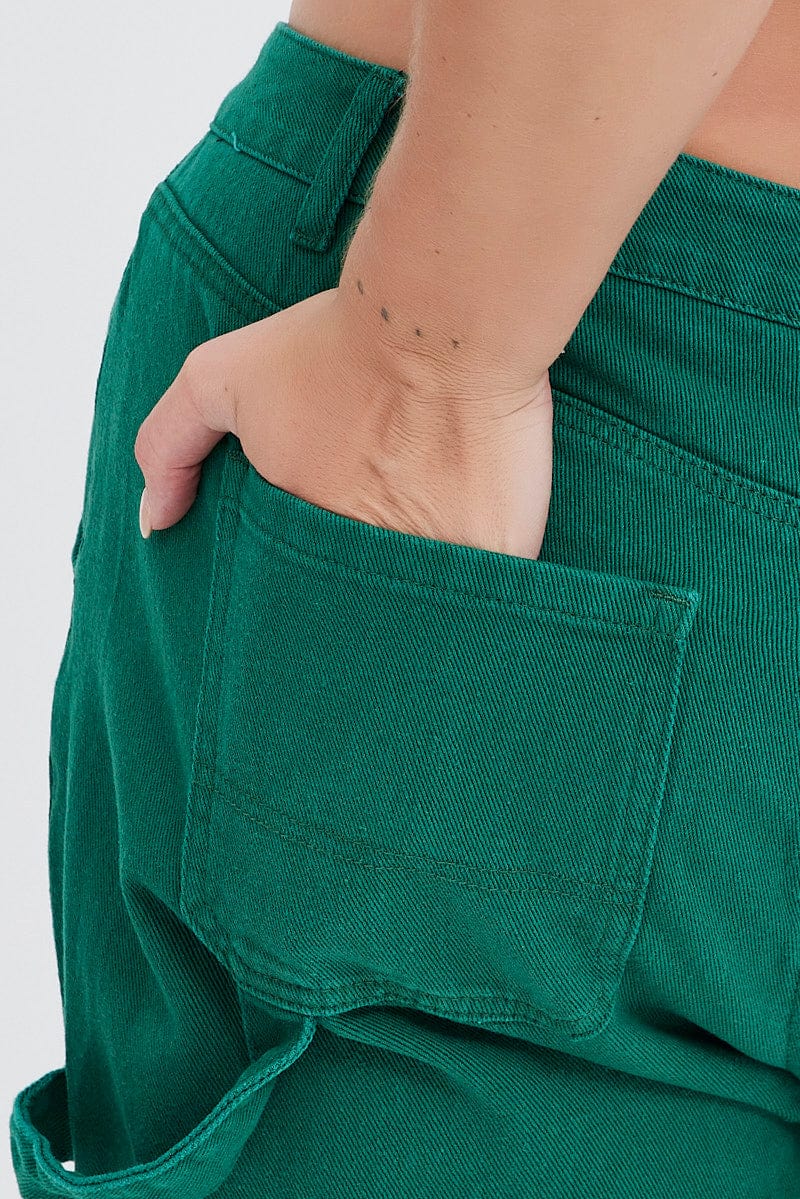 Green Carpenter Denim Jeans High Rise