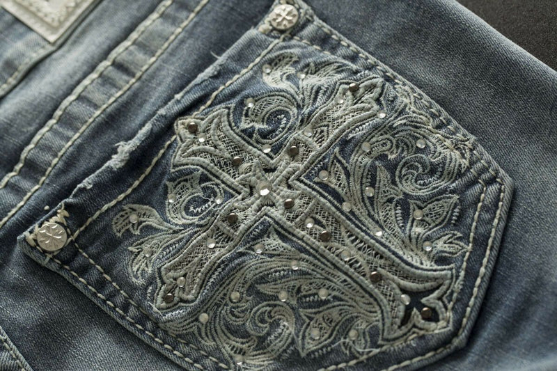 AFFLICTION Women's Denim Jeans JADE STANDARD CALI Embroidered