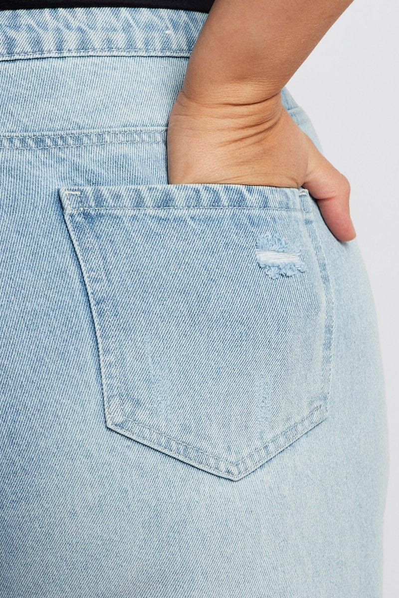 Denim Wide Leg Jeans High Rise