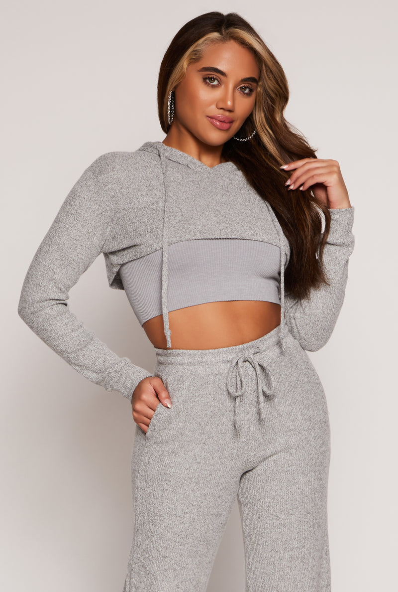 Daisy Ribbed Knit Hooded Shrug