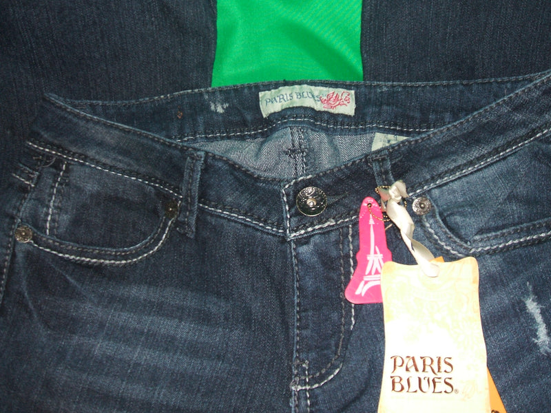 Women Vintage Paris Blues Flare Denim Pants Jeans