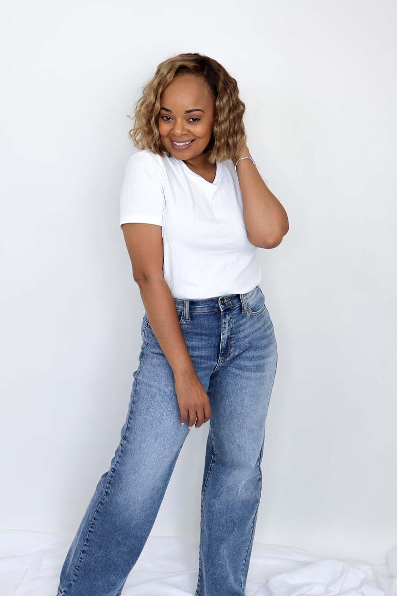 Comfort Zone | Wide Leg Denim Jeans