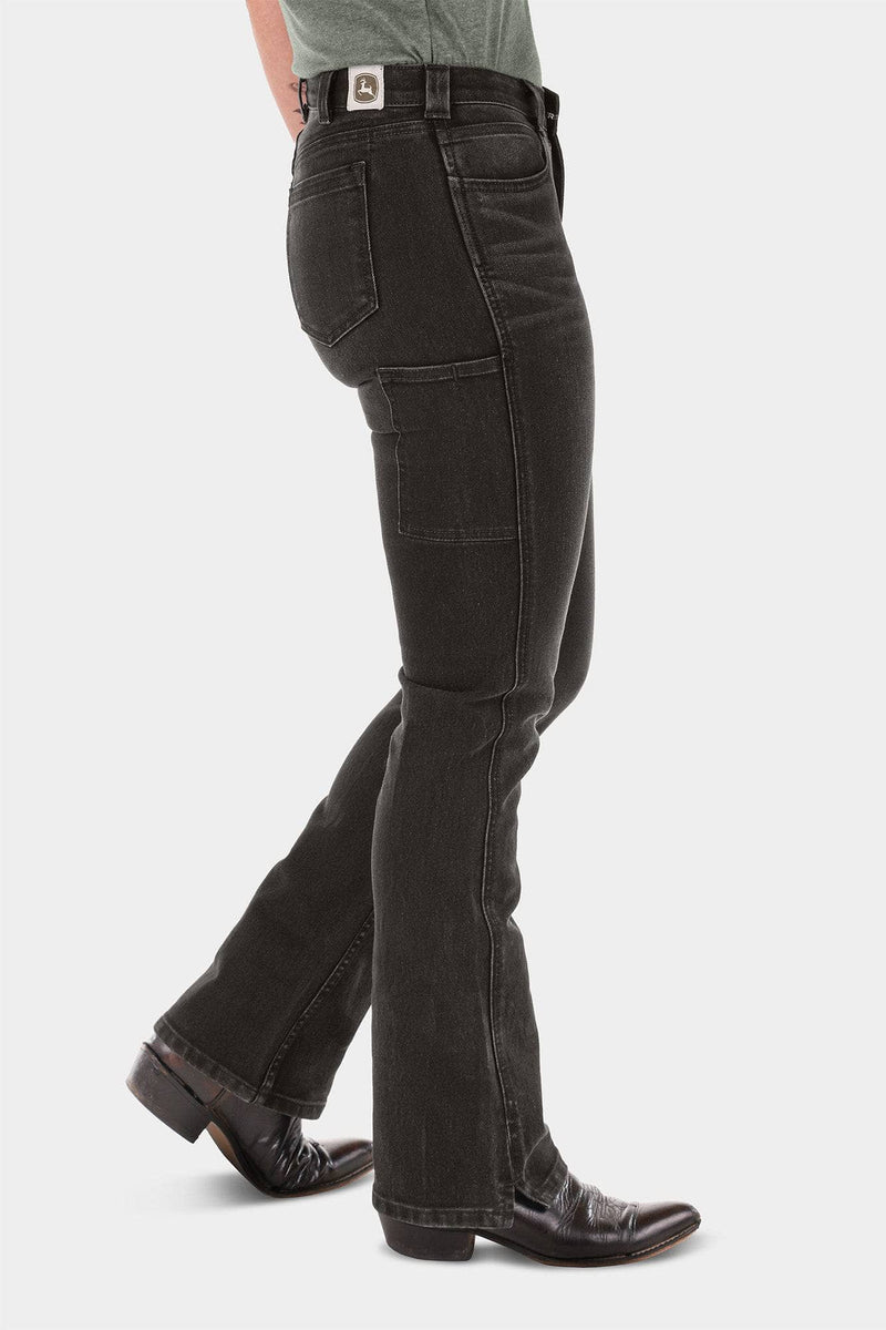 John Deere X Dovetail Workwear Into Town Bootcut Jean in Classic Black