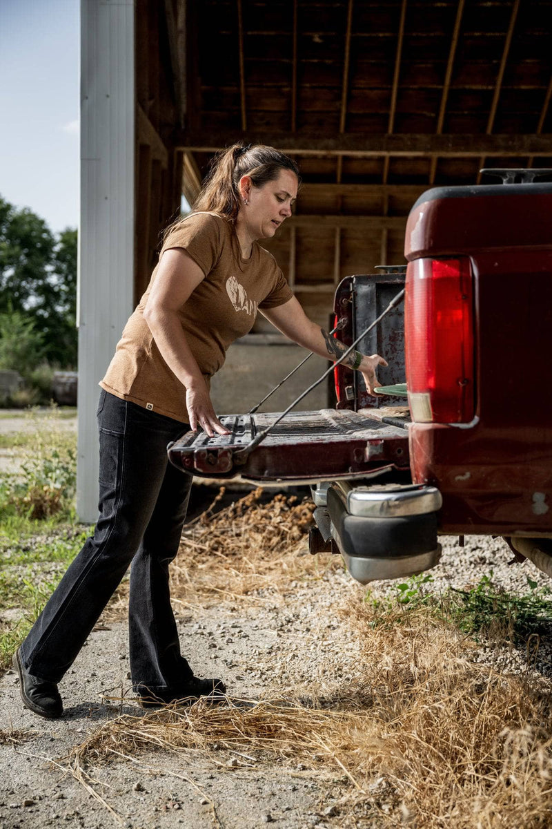 John Deere X Dovetail Workwear Into Town Bootcut Jean in Classic Black
