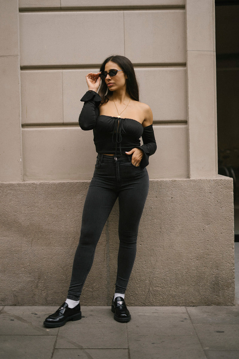SKINNY HIGH RISE - GREY