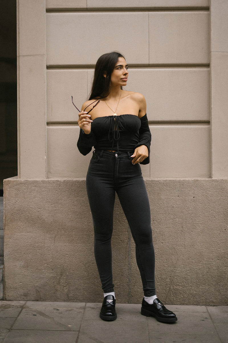 SKINNY HIGH RISE - GREY