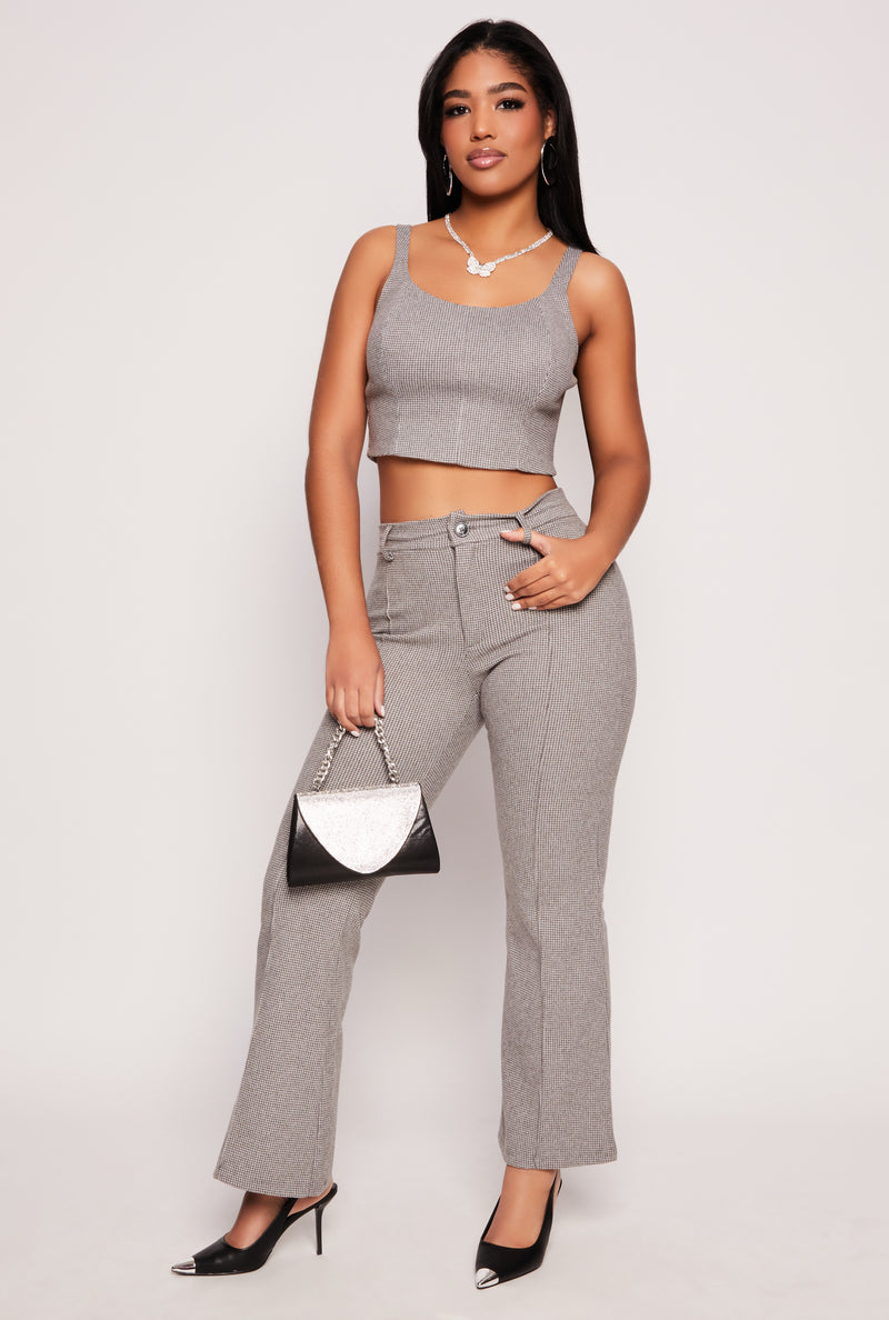 Iris Houndstooth Crop Top