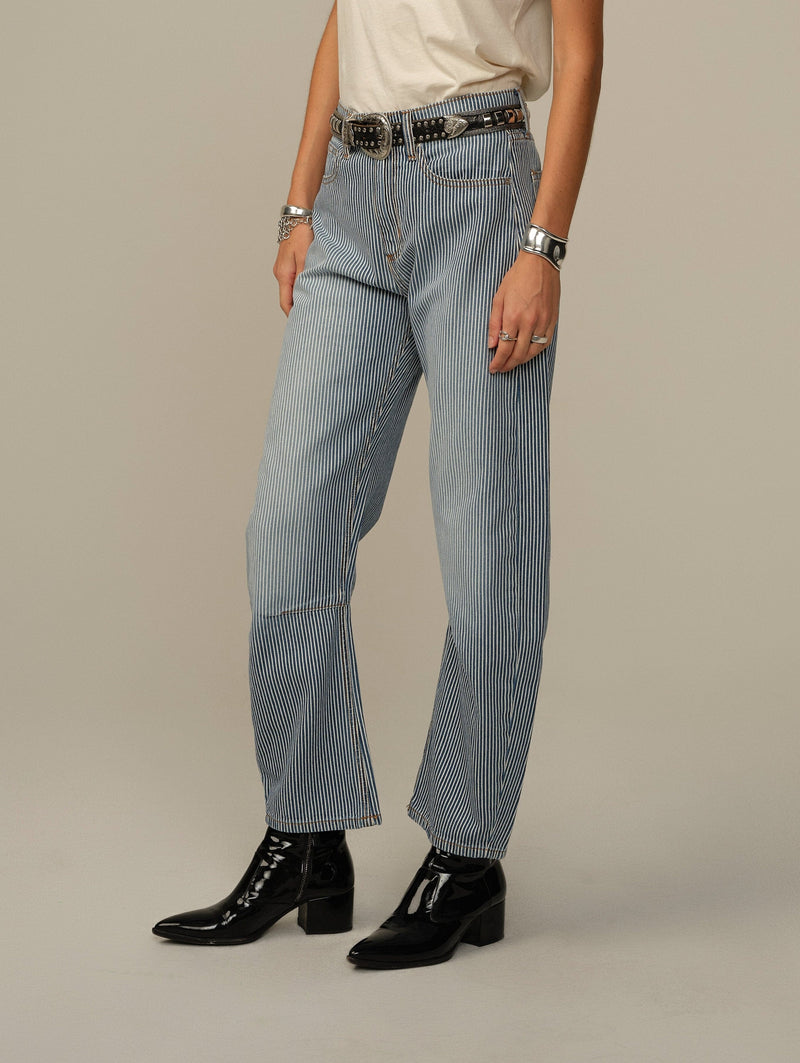 Women's Pilon Railroad Stripe Pant steel railroad