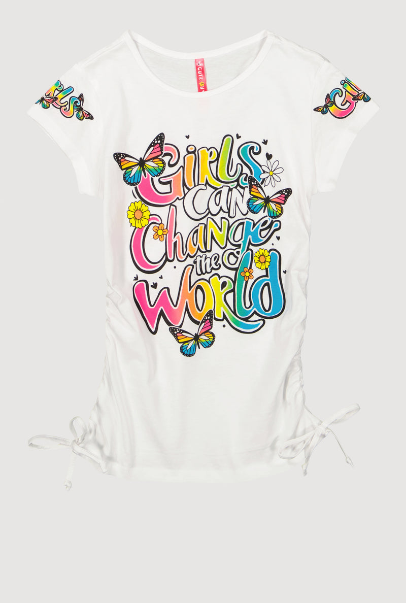 Girls Can Change The World Ruched Tee