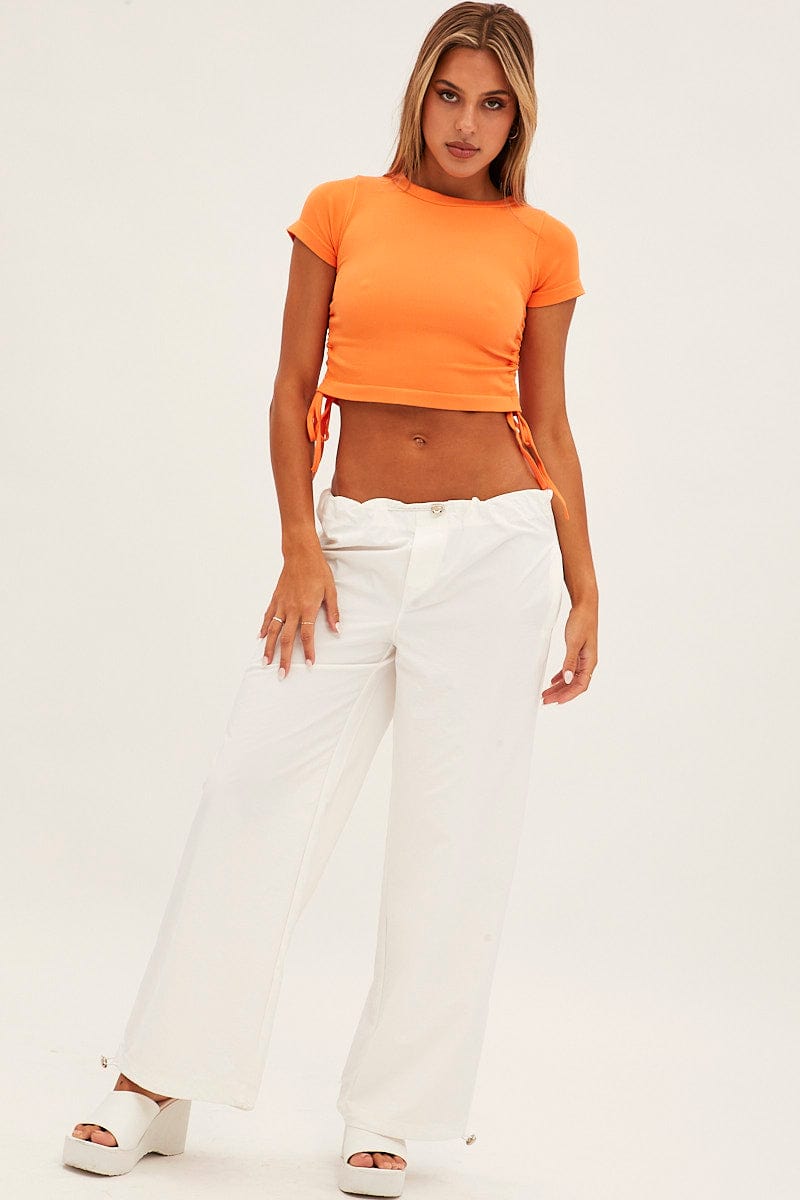 Orange T Shirt Short Sleeve Crew Neck