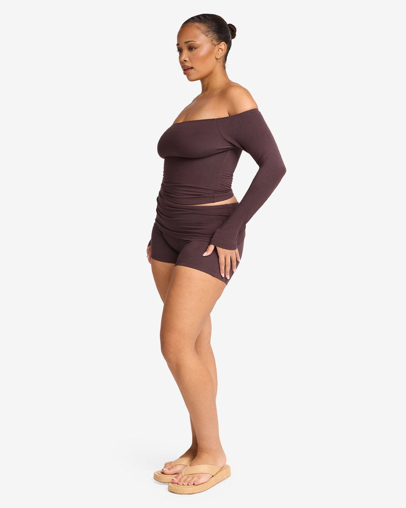 Foldover Yoga Short | Espresso