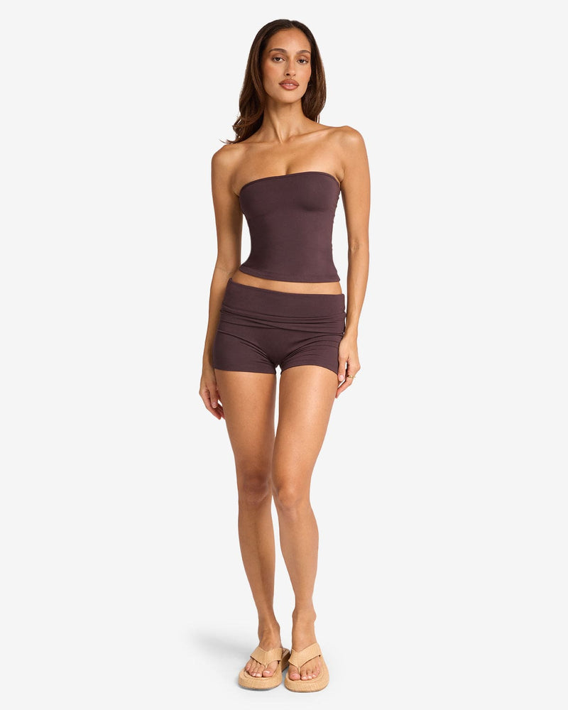 Foldover Yoga Short | Espresso