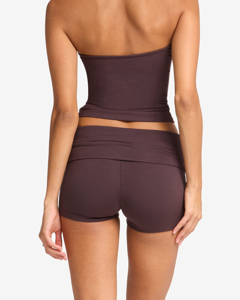 Foldover Yoga Short | Espresso