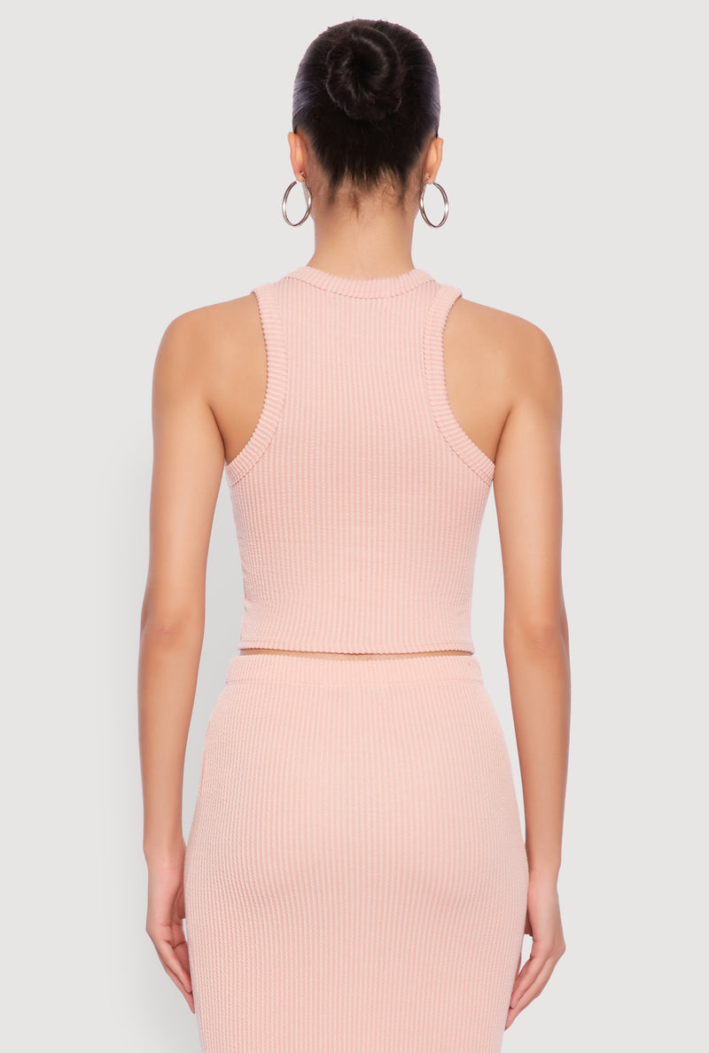 Almost Famous Ribbed Knit Racerback Tank Top