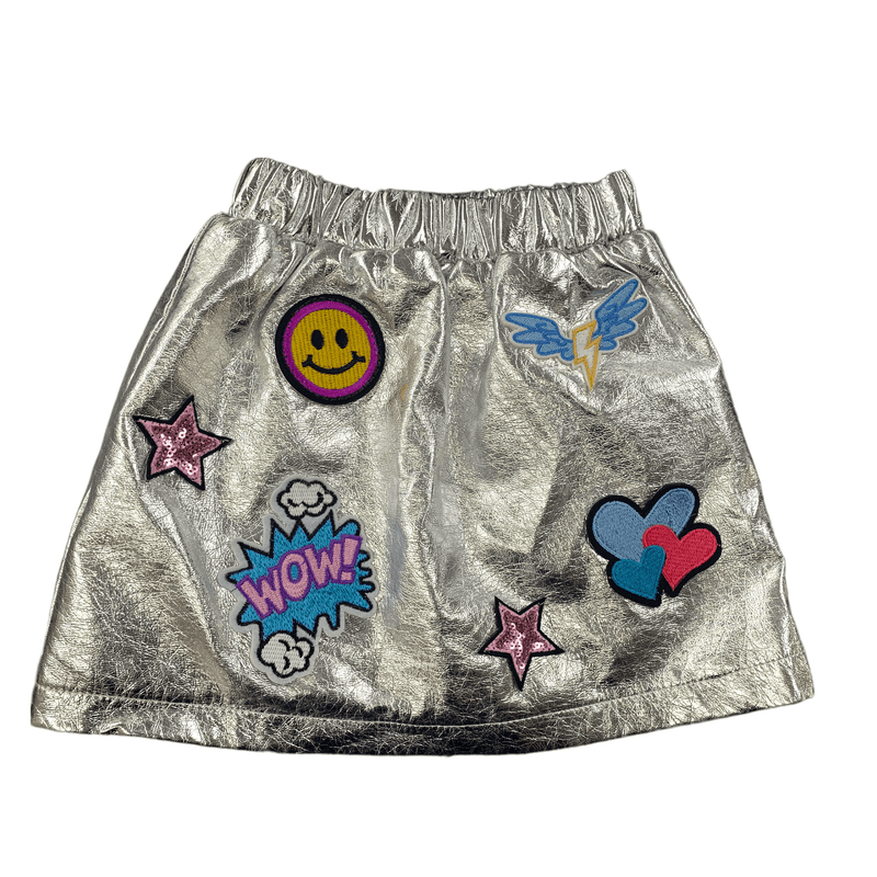 Silver Patch Mini Skirt