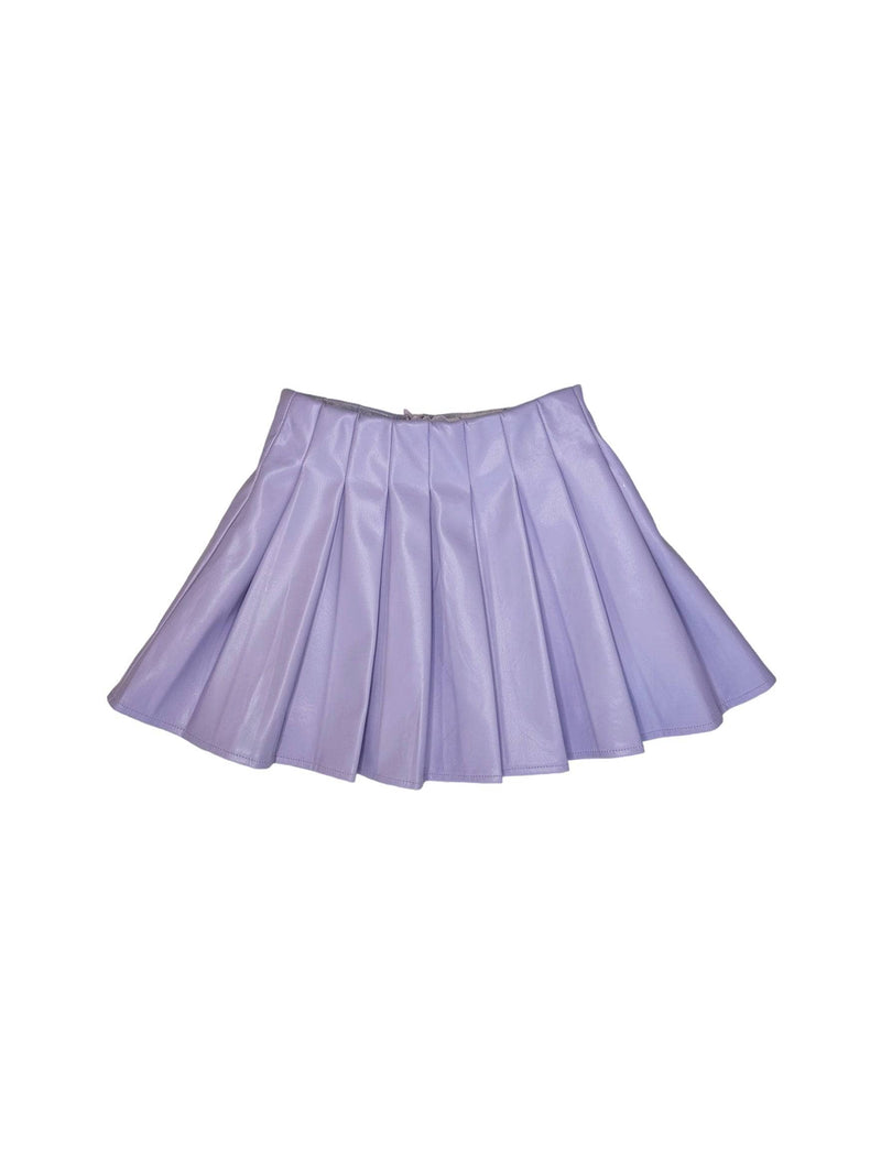 Lavender Vegan Pleated Skirt