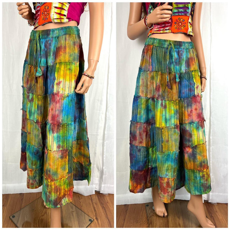 Tie Dye Patchwork Skirt