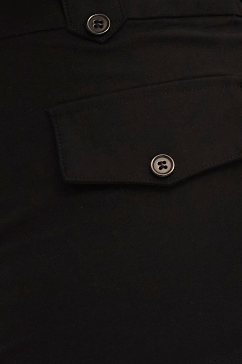 Black Low Rise Micro Mini Skirt