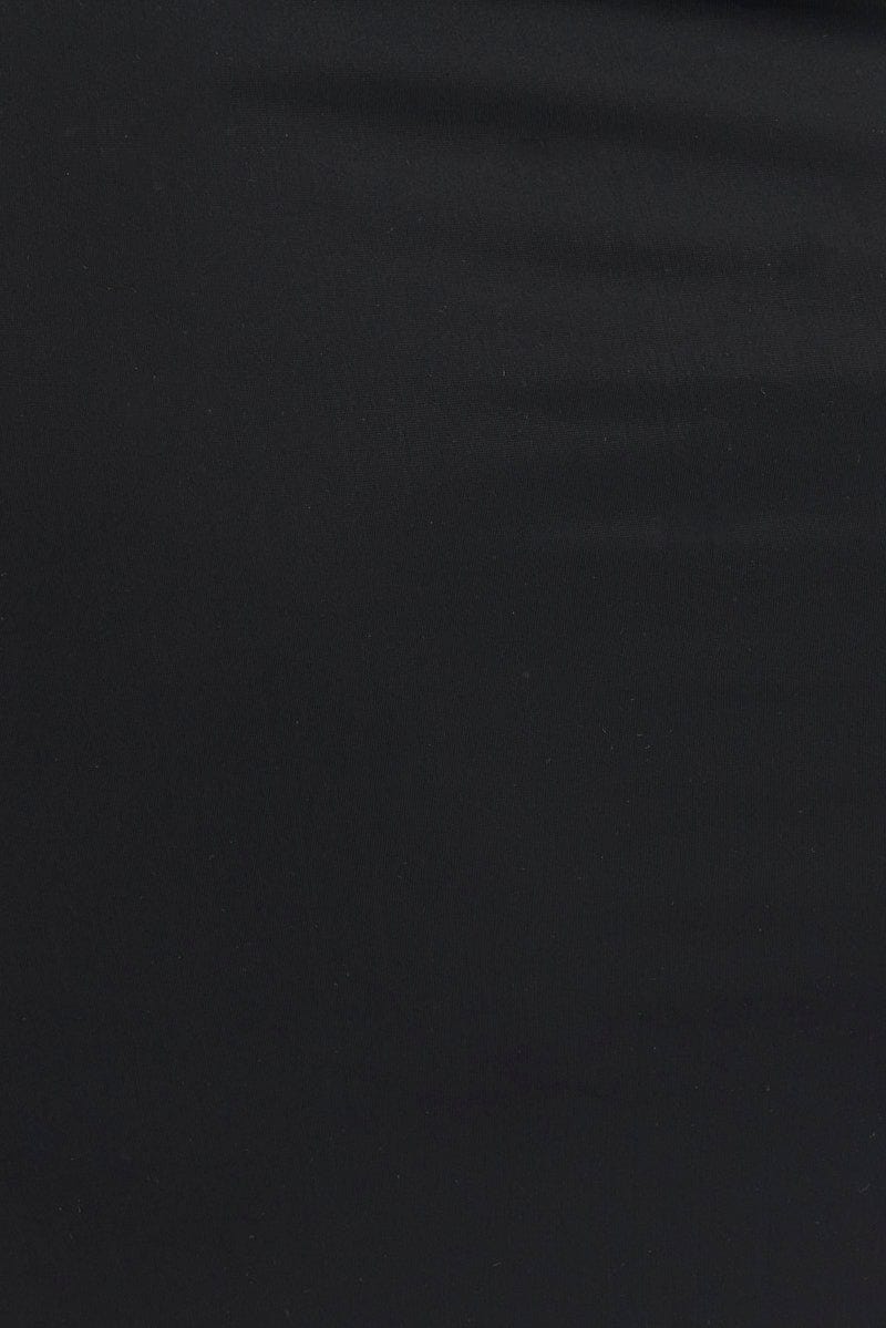 Black High Split Long Skirt Jersey