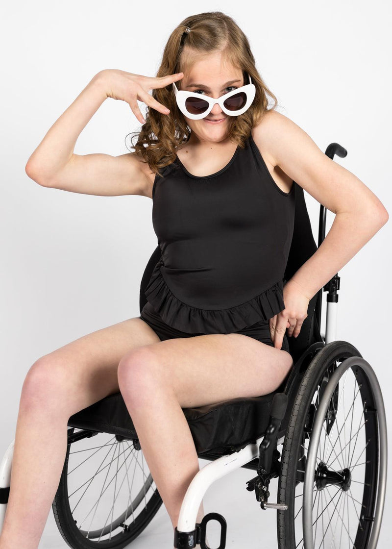 Black | Skirted One-Piece