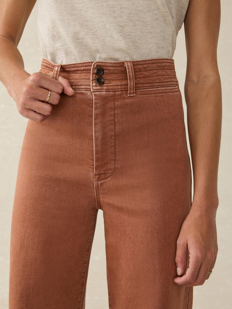 Stretch Terry Harbor Ankle Pant - Russet
