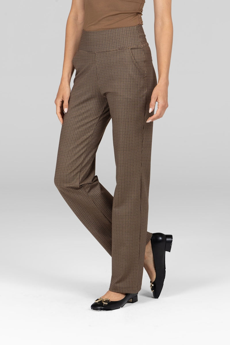 NINA STRAIGHT LEG PANT: TINY HOUNDSTOOTH