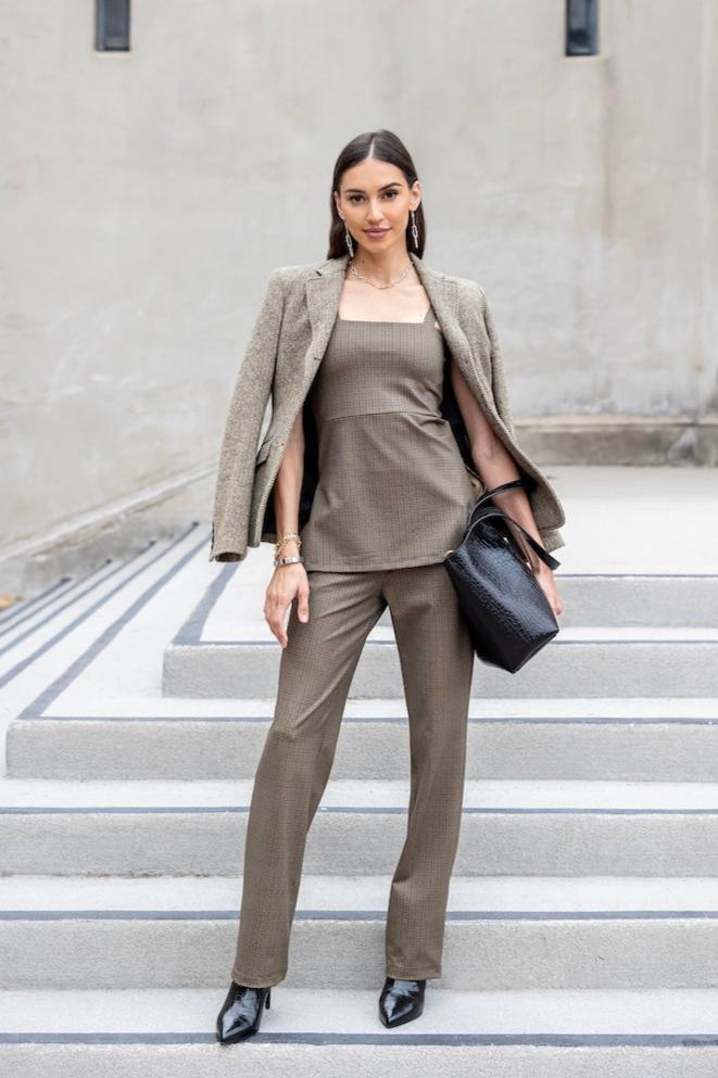 NINA STRAIGHT LEG PANT: TINY HOUNDSTOOTH