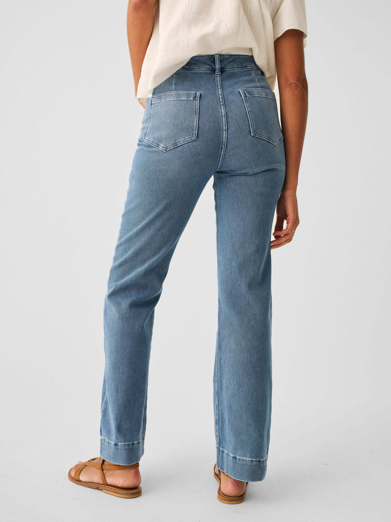 Stretch Terry Patch Pocket Pant - Mid Wash