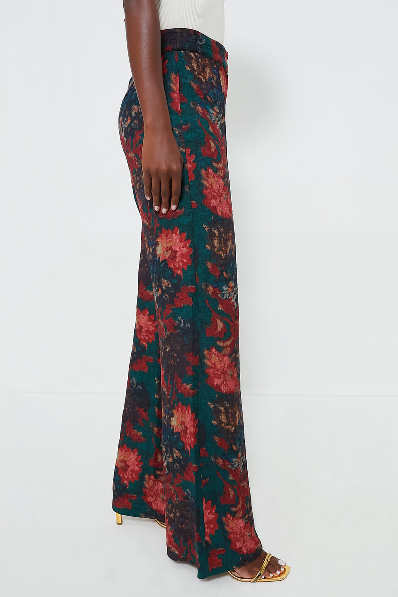 Persimmon Floral Jacquard Versailles Pants