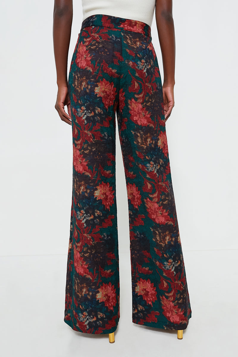Persimmon Floral Jacquard Versailles Pants