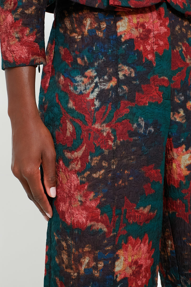 Persimmon Floral Jacquard Versailles Pants