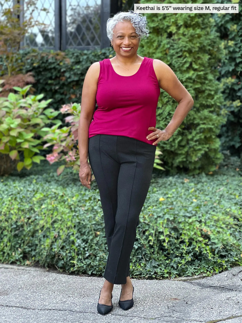 Christal pull-on pintuck ankle pant - FALL COLOURS