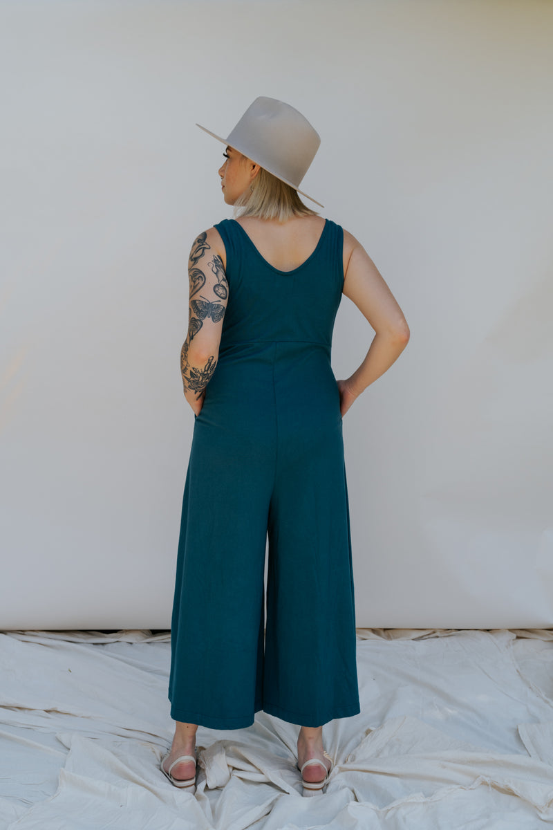 Lakeside Wide Leg Jumpsuit - Rich Teal