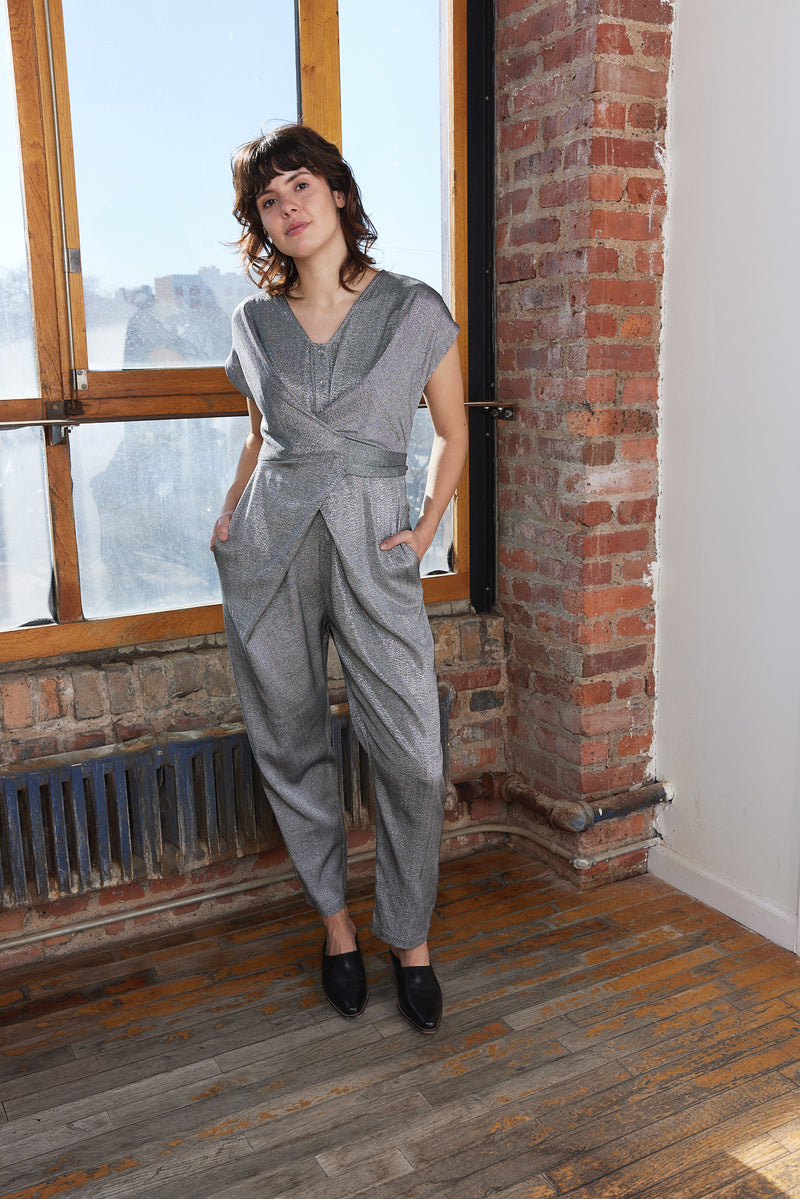 VENUS WRAP JUMPER | ONYX METALLIC