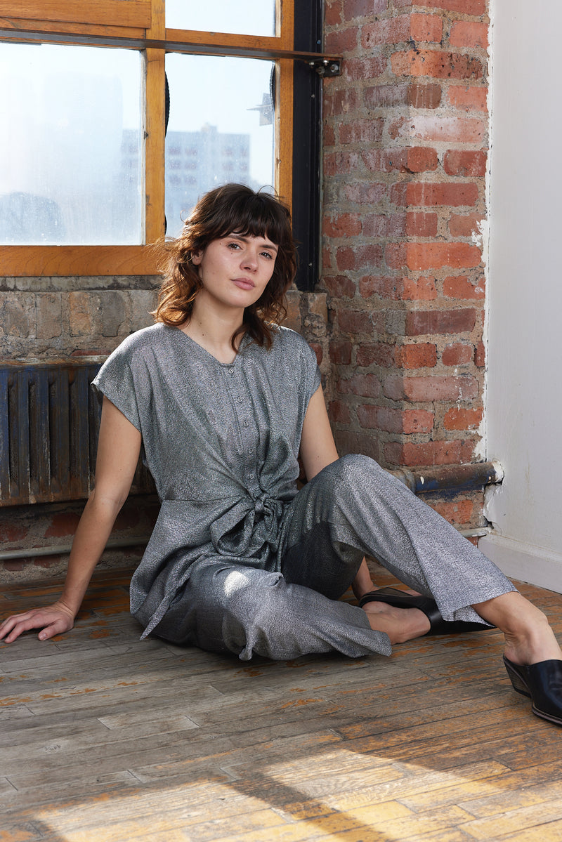 VENUS WRAP JUMPER | ONYX METALLIC