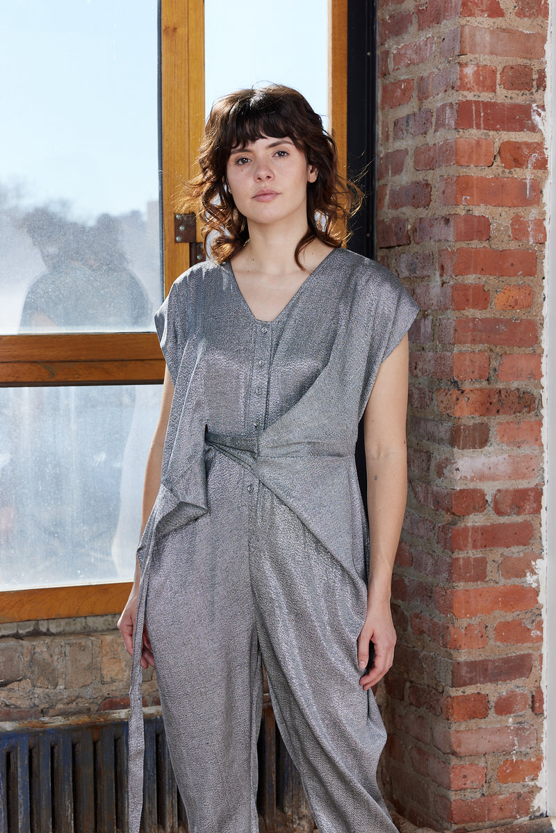 VENUS WRAP JUMPER | ONYX METALLIC