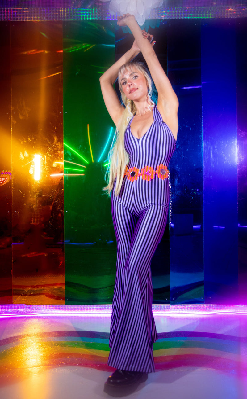 Lavender n Black Stripe Tigra Onesie